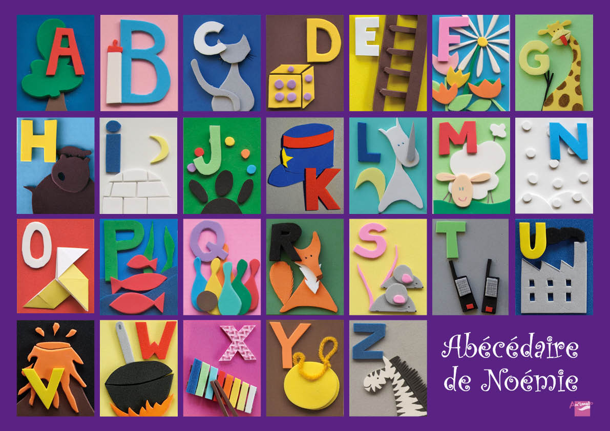 Abécédaire set de table plastifié coloré et ludique Design Anne Da Cunha-Guillegault en exclusivité pour la marque An'imato