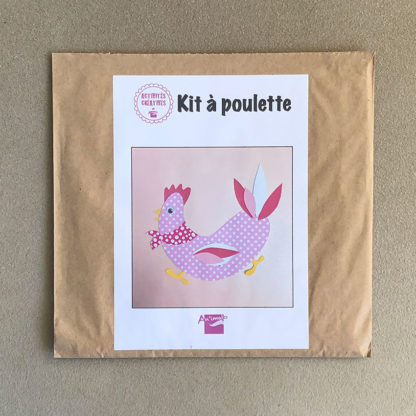 Kit papier pour fabriquer une carte avec une poulette à coller création An'imato