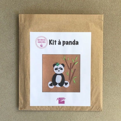 Kit papier pour fabriquer une carte avec un panda à coller création An'imato
