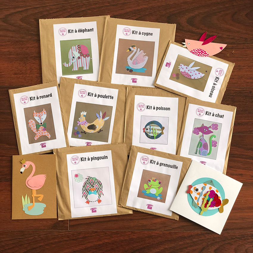 Panel des kits cartes avec animaux création An'imato