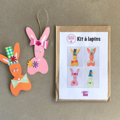 kit en papiers découpés pour fabriquer sa déco de Pâques avec des lapins Design Anne Da Cunha-Guillegault pour la marque An'imato