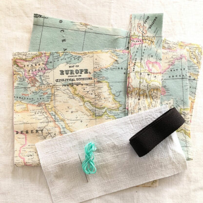 Tissu coton avec impression de cartes planisphère du monde
