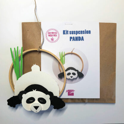 Kit pour fabriquer un panda endormi dans un cercle en bambou Design An'imato