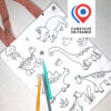tote-bag à colorier en tissu coté dinosaures Design Anne Da Cunha-Guillegault pour An'imato