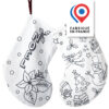 Chaussette de Noël en tissu à colorier recto et verso motifs différents imaginée par Anne Da Cunha-Guillegault en exclusivité pour la marque An'imato