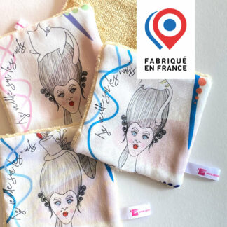 lot de 4 lingettes en tissu Design Anne Da Cunha-Guillegault pour la marque An'imato