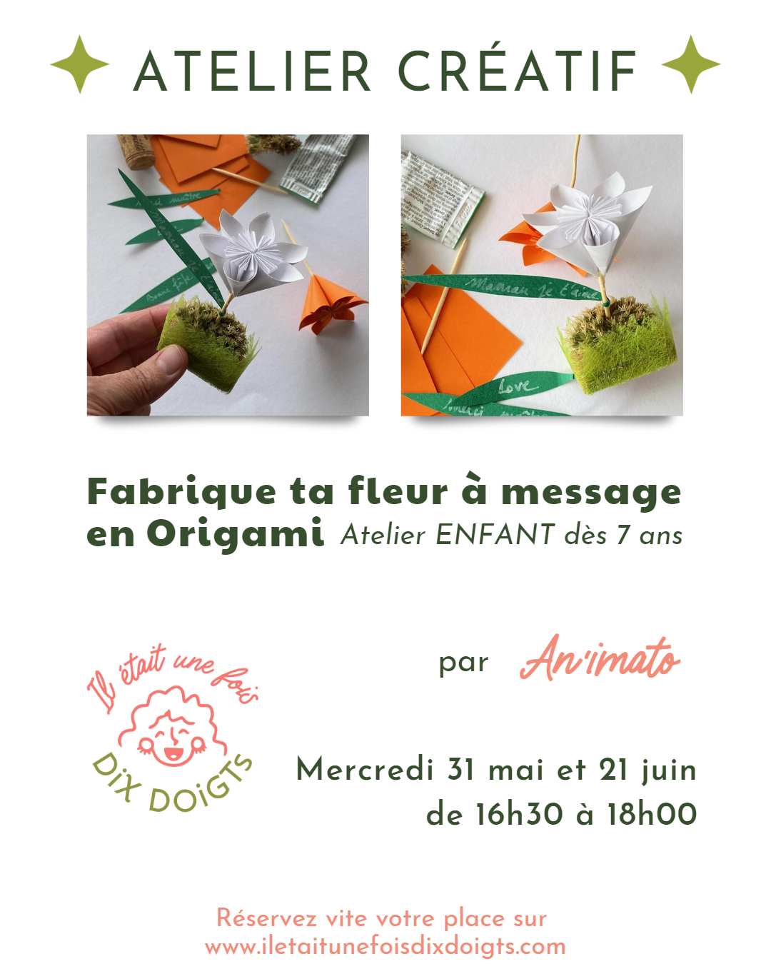 Atelier créatif enfant animé par Anne Da Cunha-Guillegault chez Il était une fois dix doigts paris 15e