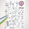 Feuille en tissu à colorier motifs animaux imaginée Anne Da Cunha-Guillegault en exclusivité pour la marque An'imato