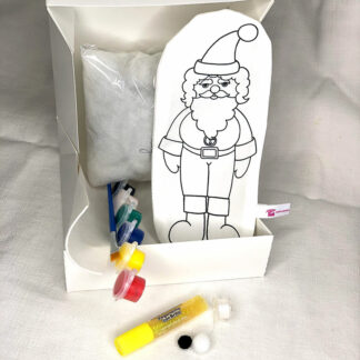 coffret poupée Père Noël en tissu à peindre activité Noël imaginée par Anne Da Cunha-Guillegault en exclusivité pour la marque An'imato