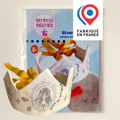 Kit pour fabriquer ta couronne en tissu à colorier Design imaginé par Anne Da Cunha-Guillegault pour la marque An'imato