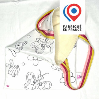 tote-bag en tissu à colorier pour enfants - motifs bee bug et butterfly - Dessins imaginés par Anne Da Cunha-Guillegault pour la marque An'imato