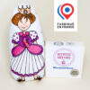Le kit coussin princesse à personnaliser et le coussin terminé imaginé par Anne Da Cunha-Guillegault pour la marque An'imato