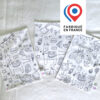 trio feuilles en tissu à colorier motifs lama lame/dinosaure ou lama/perroquet imaginés par Anne Da Cunha-Guillegault en exclusivité pour la marque An'imato