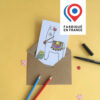 carte postale coloriage lama imaginée par Anne Da Cunha-Guillegault pour la marque An'imato