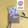 carte postale coloriée avec des papillons imaginée par Anne Da Cunha-Guillegault pour la marque An'imato