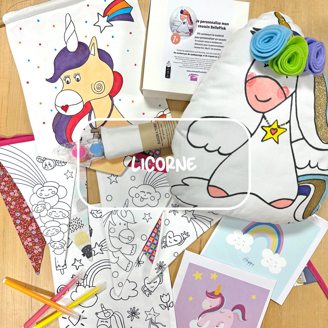 accueil menu site internet An'imato animatoillustrations.fr section activités thème licorne monde magique arc-en-ciel