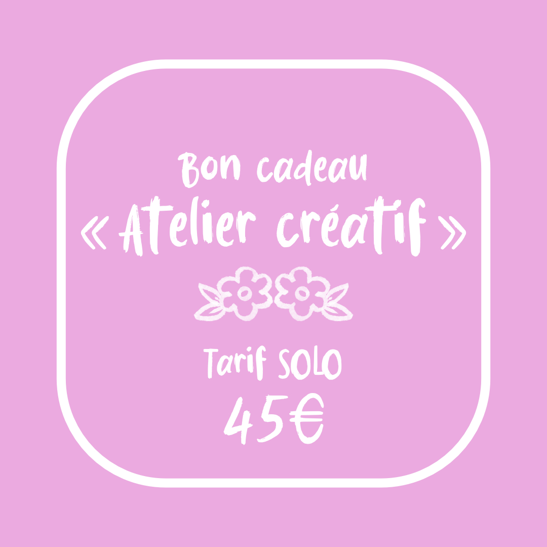 Bon cadeau à offrir pour participer à un atelier créatif organisé par Anne Da Cunha Guillegault soit au Revers Café à Puteaux (92). Soit à la boutique Il était une fois Dix Doigts Paris 15e